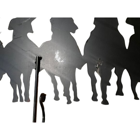 Vintage Cowboys and Horses Coat‎ Hat Rack Metalware 23" x 12" - Picture 10 of 10